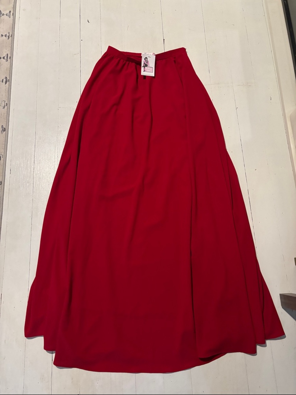 Space 46 Boutique Red Flowing Maxi Skirt